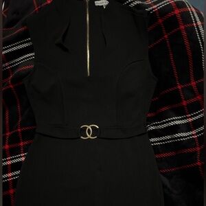Black Dress with Gold Zipper